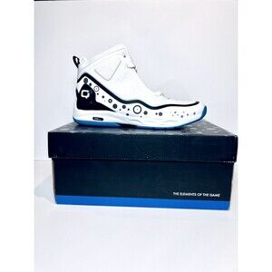 Q4 Sports Shoes Size 10.5 Bright White with Jet Black Aster Blue Q4 MB-014